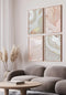Conjunto de 4 Pósters Ágata Marrón de Oro Rosa Real 50x70cm